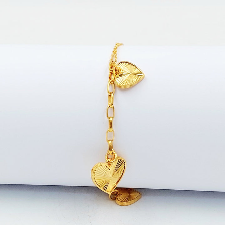 Heart Joy Bracelet Made of 21K Gold by Saeed Jewelry 