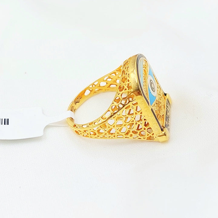 Enameled Deluxe Ring Made of 21K Gold by Saeed Jewelry 