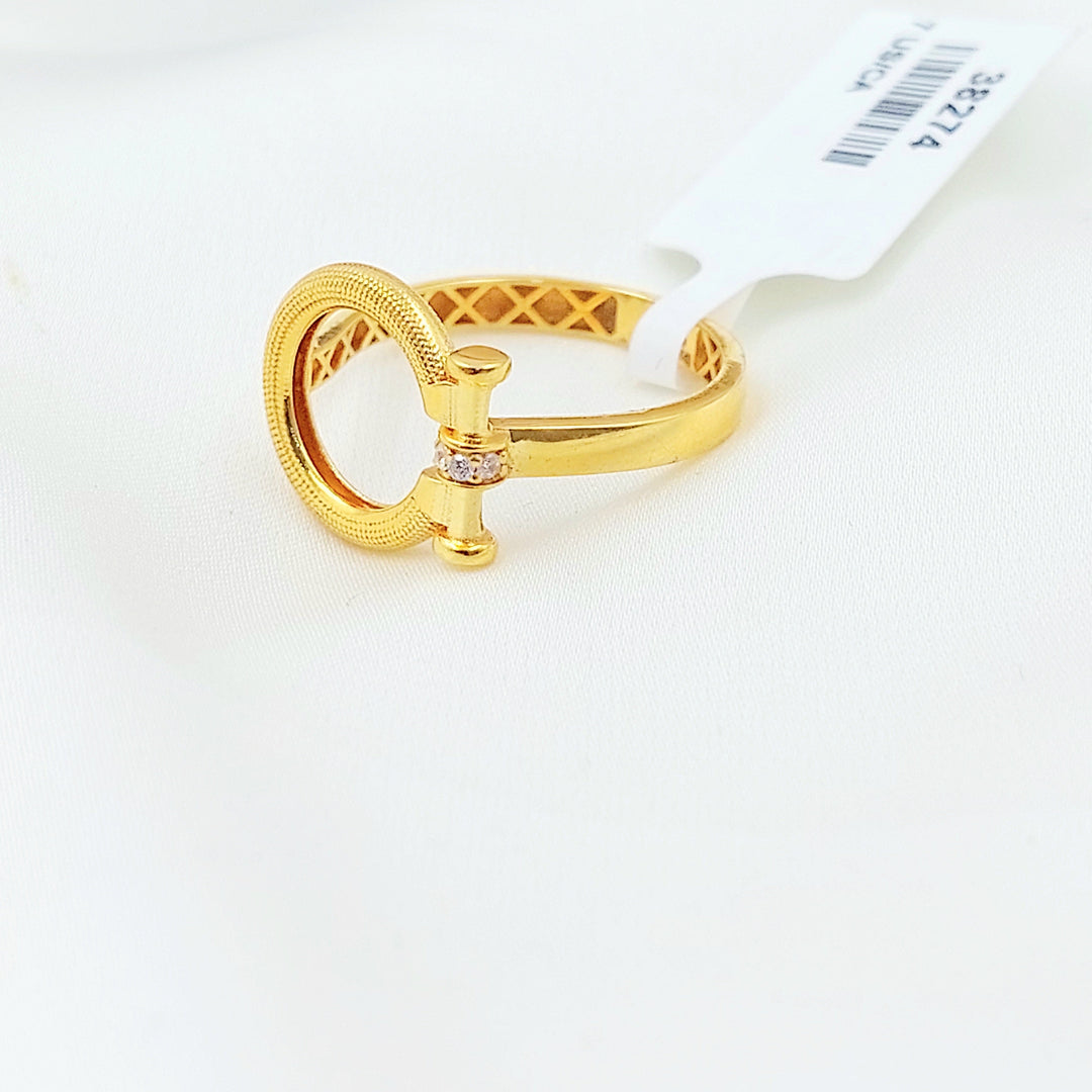 Zircon Studded Deluxe Ring Made of 21K Gold by Saeed Jewelry 