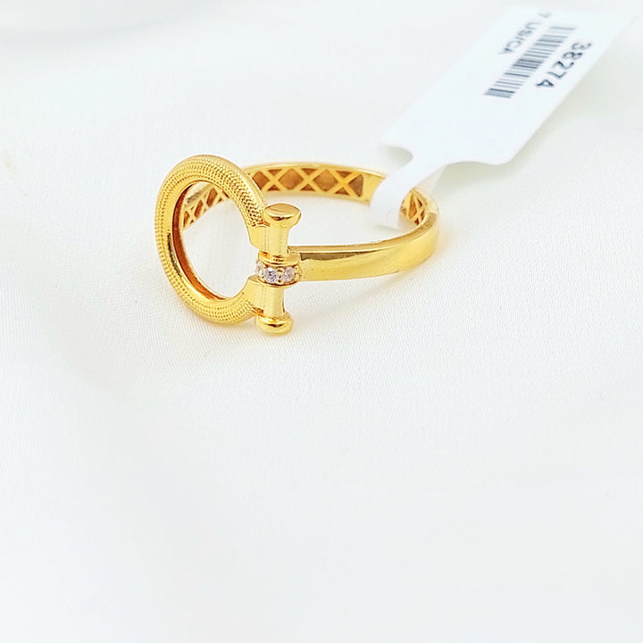 Zircon Studded Deluxe Ring Made of 21K Gold by Saeed Jewelry 