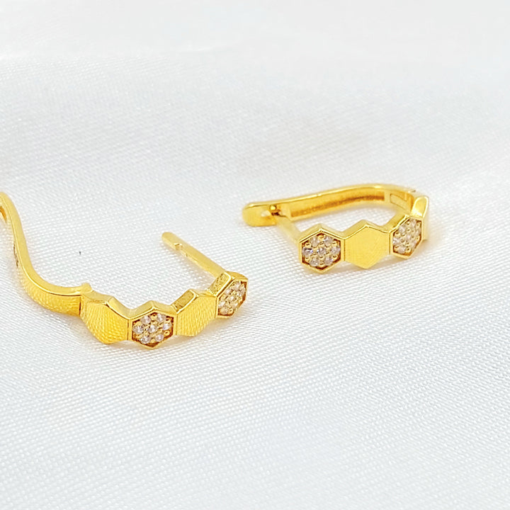 Zircon Studded Hoop Earrings