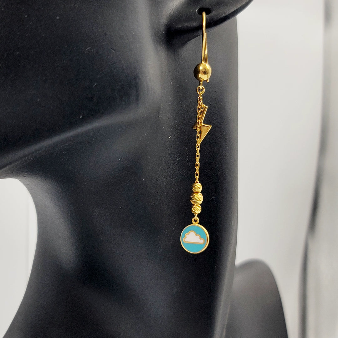 Enameled Deluxe Earrings Made of 21K Gold by Saeed Jewelry 