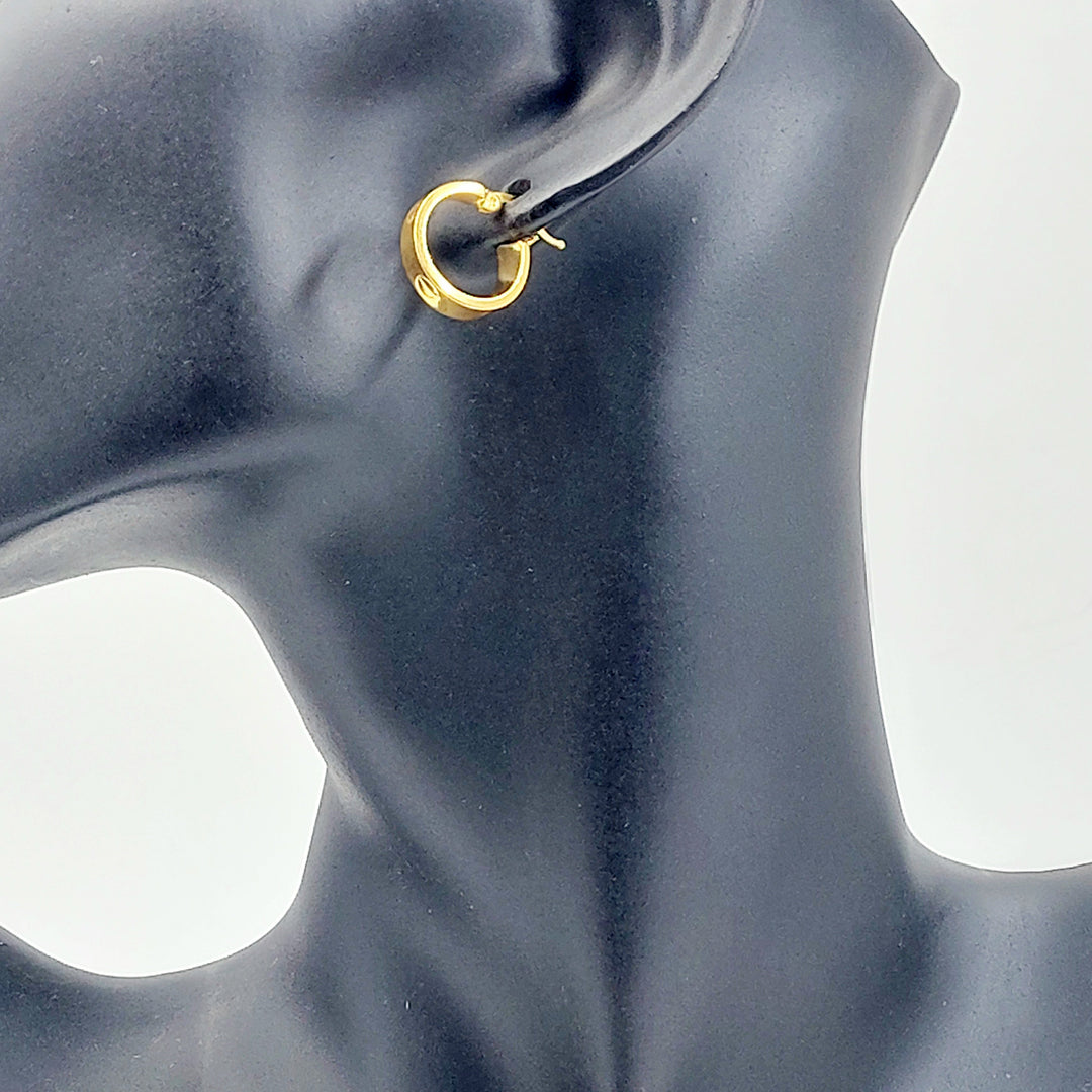 Rashadi Hoop Earrings Made of 21K Gold by Saeed Jewelry 