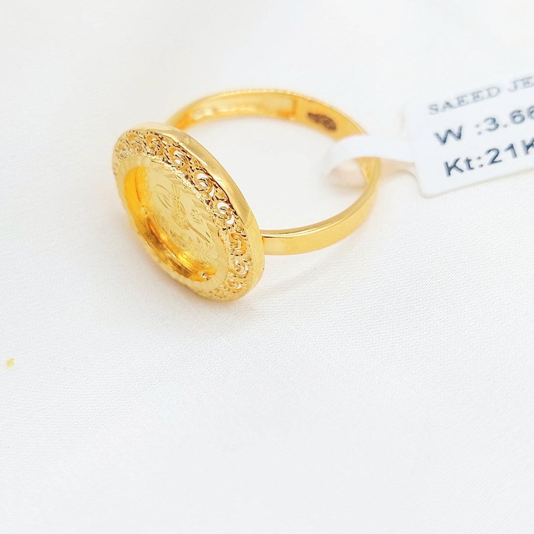 21K Gold Ottoman Coin-Inspired Halo Ring