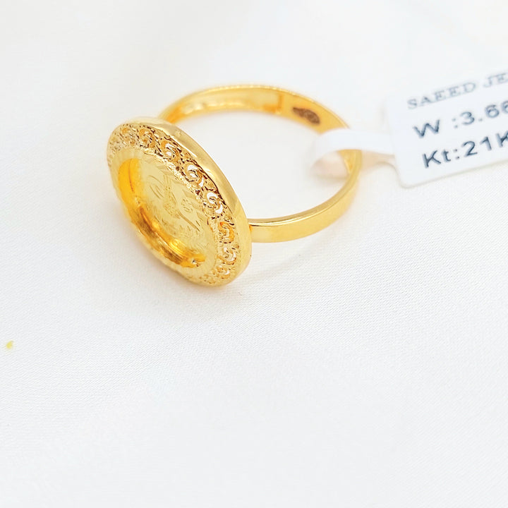 21K Gold Ottoman Coin-Inspired Halo Ring