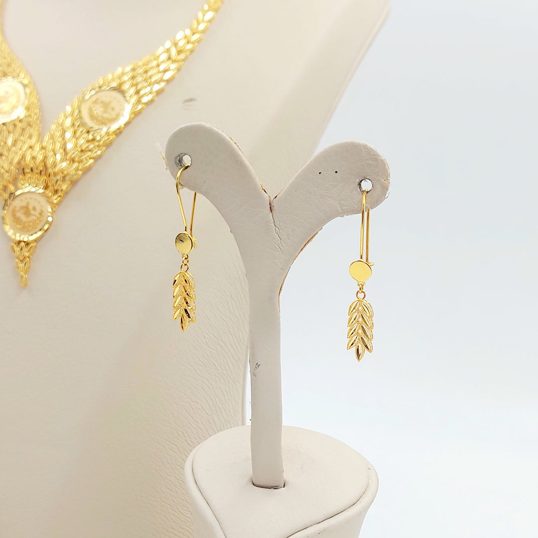 Rashadi Leaf Set Made of 21K Gold by Saeed Jewelry 