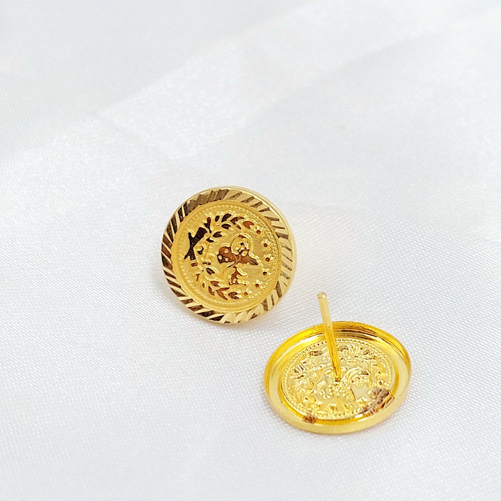 Rashadi Hoop Earrings Made of 21K Gold by Saeed Jewelry 