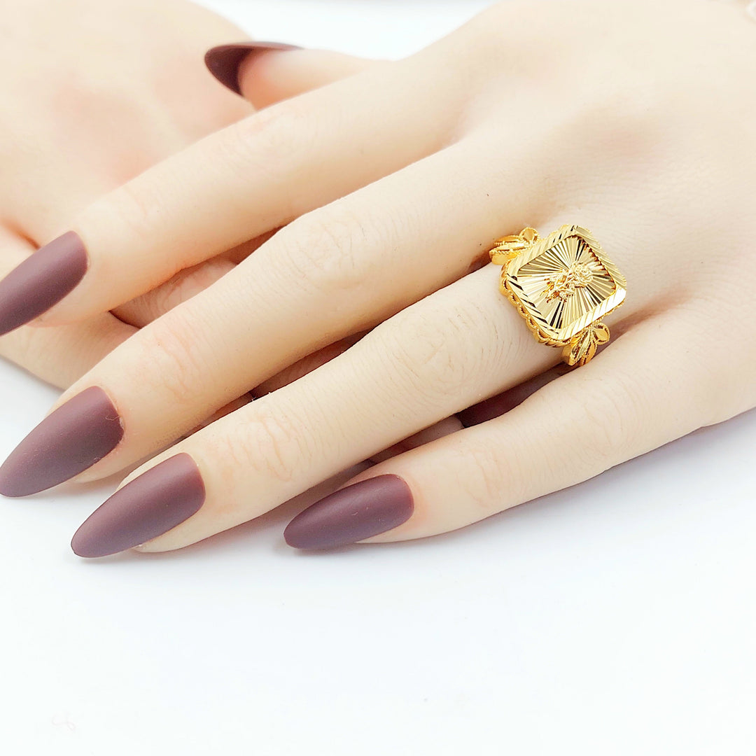 Deluxe Ounce Ring Made of 21K Gold by Saeed Jewelry 