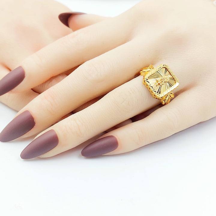 Deluxe Ounce Ring Made of 21K Gold by Saeed Jewelry 