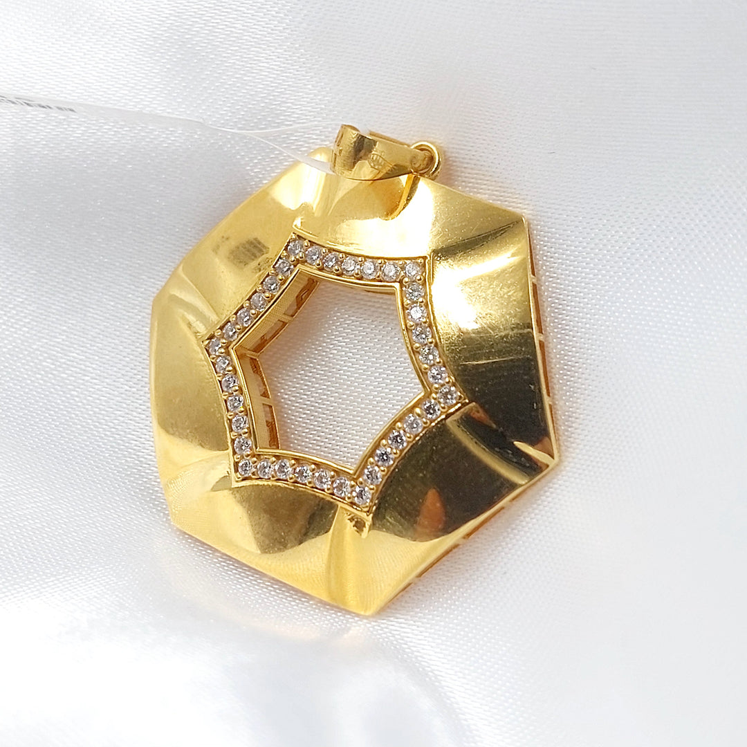 21K تعليقة سداسي مرصع-مجوهرات الشيخ سعيد-Saeed Jewelry 