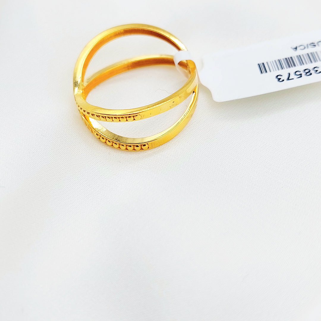 21K Gold Crossover Ring