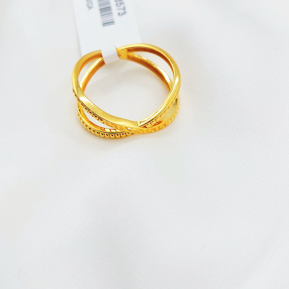 21K Gold Crossover Ring