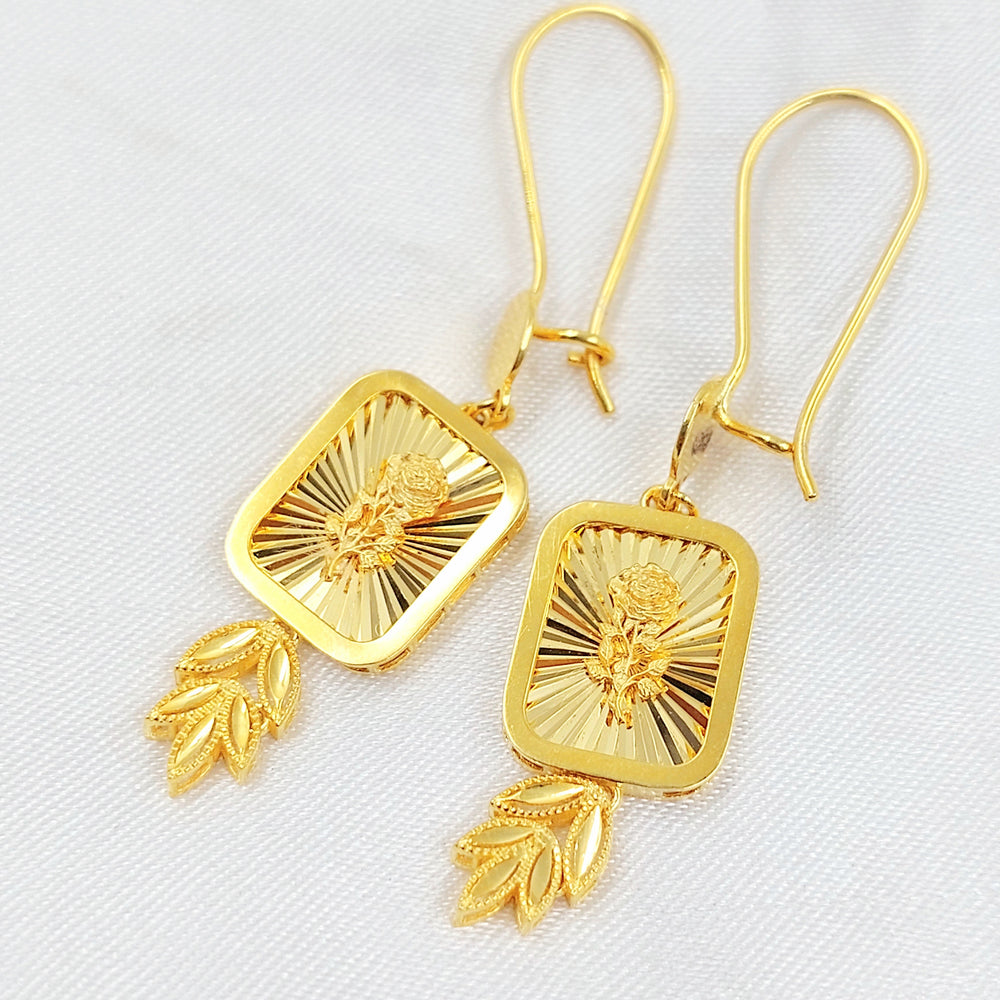 Ounce Shankle Earrings Made of 21K Gold by Saeed Jewelry 