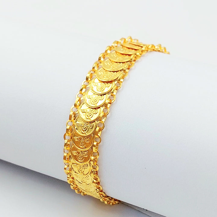 Eighths Rashadi Bracelet Made of 21K Gold by Saeed Jewelry 