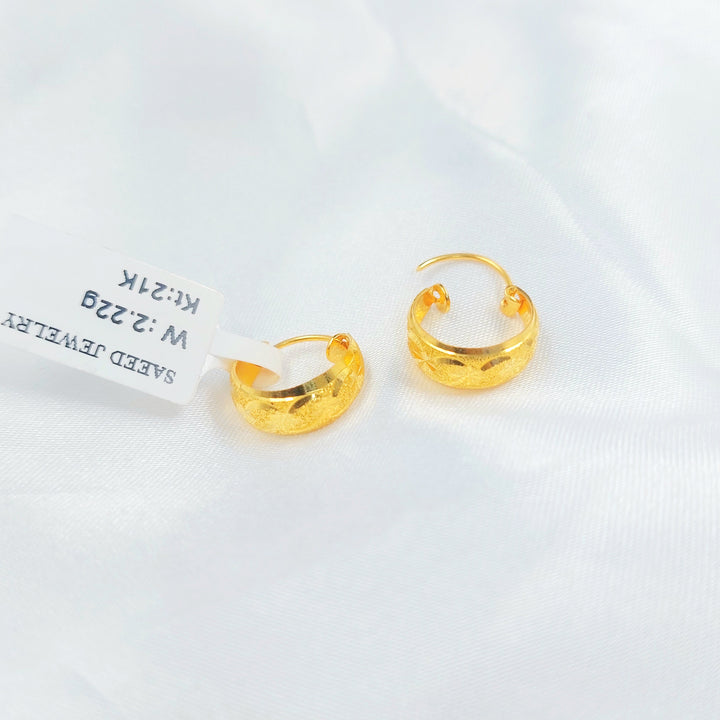 21K حلق ذبلة-مجوهرات الشيخ سعيد-Saeed Jewelry 