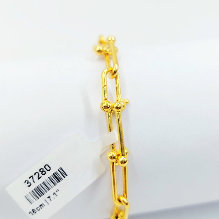 Deluxe Paperclip Bracelet Made of 21K Gold by Saeed Jewelry 