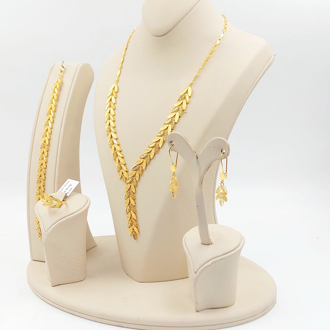 Deluxe Leaf Set Made of 21K Gold by Saeed Jewelry 