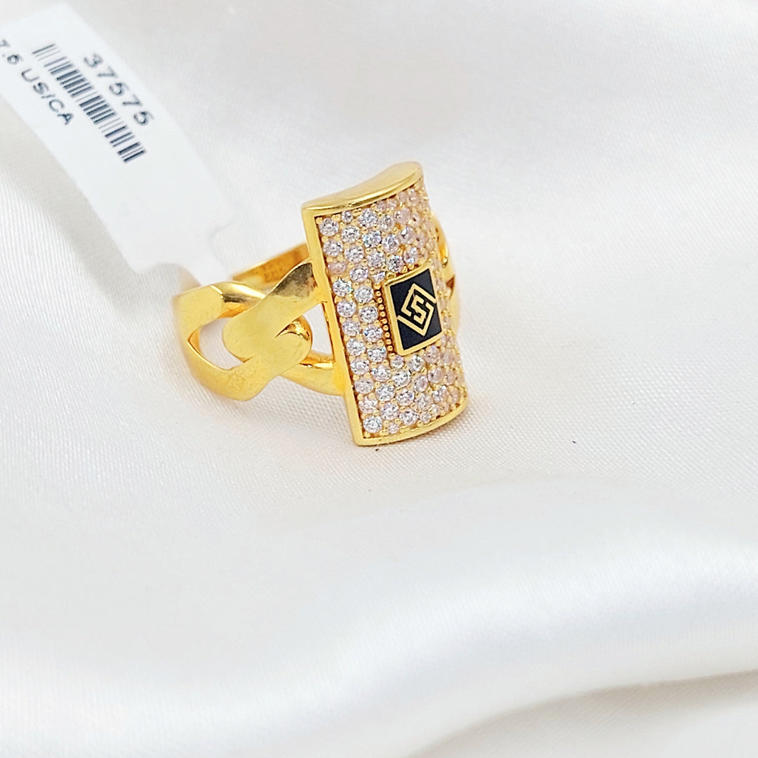 Zircon Studded Cuban Links Ring