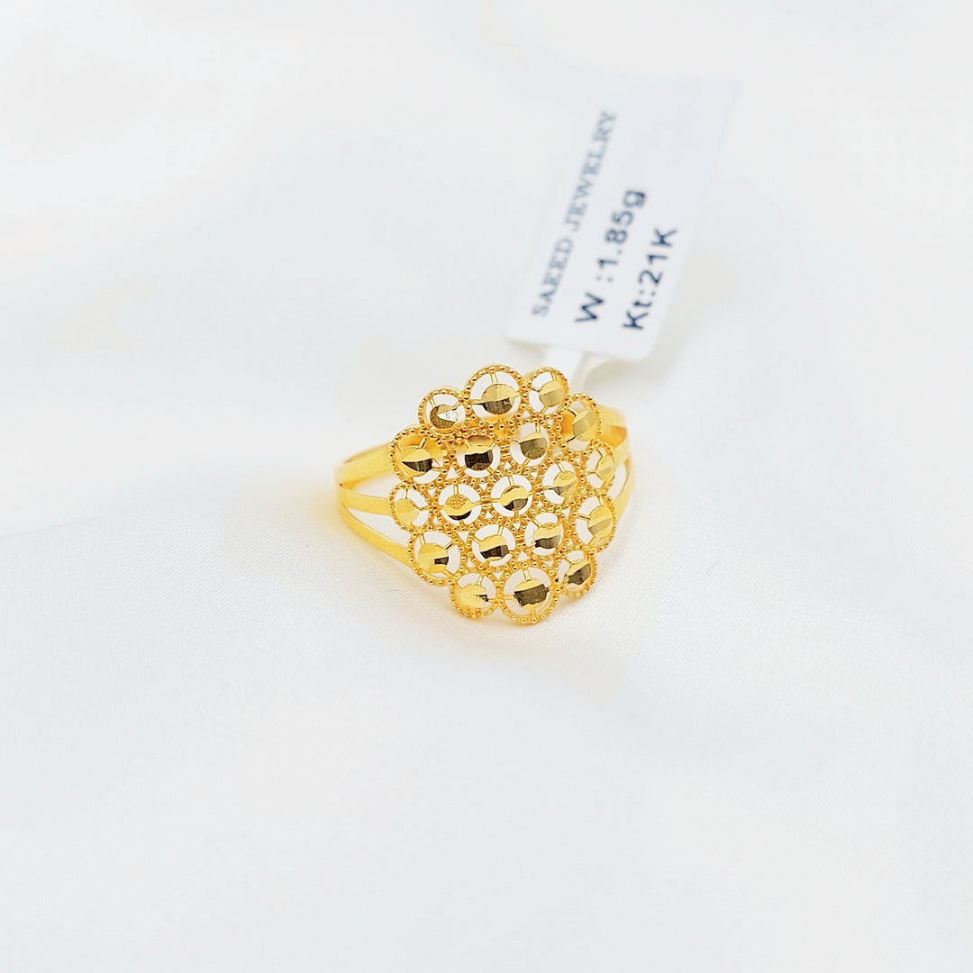 21K Gold Honeycomb Statement Ring