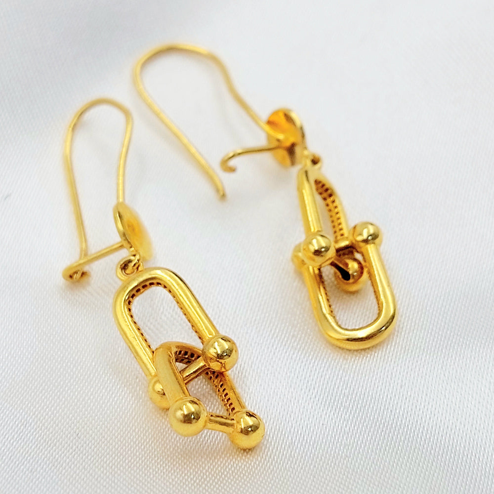 21K Gold Shackle Drop Earrings