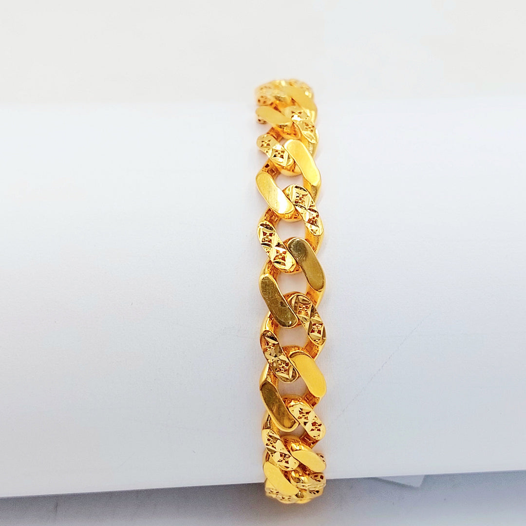 21K Gold Filigree Cuban Link Bracelet