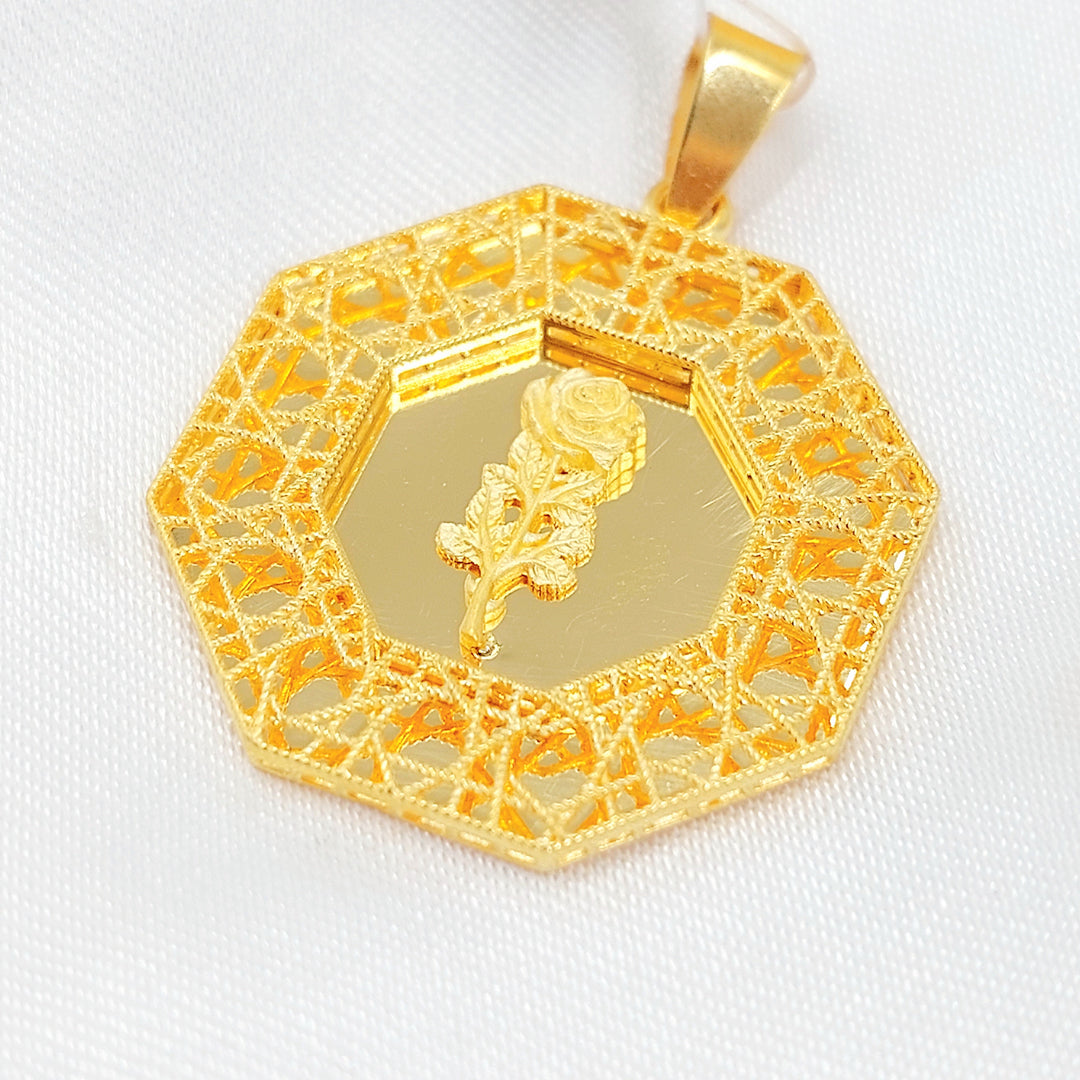 Deluxe Ounce Pendant Made of 21K Gold by Saeed Jewelry 