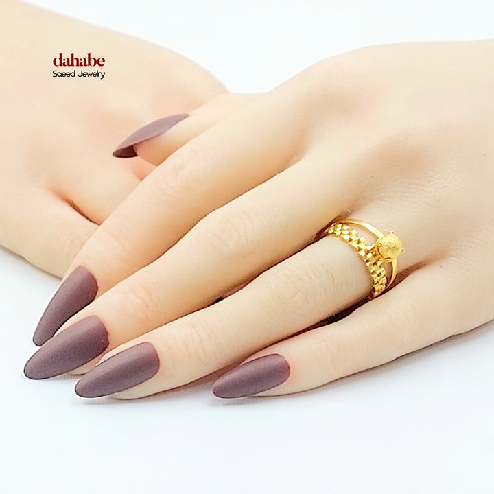 21K خاتم طابات اكسترا-مجوهرات الشيخ سعيد-Saeed Jewelry 