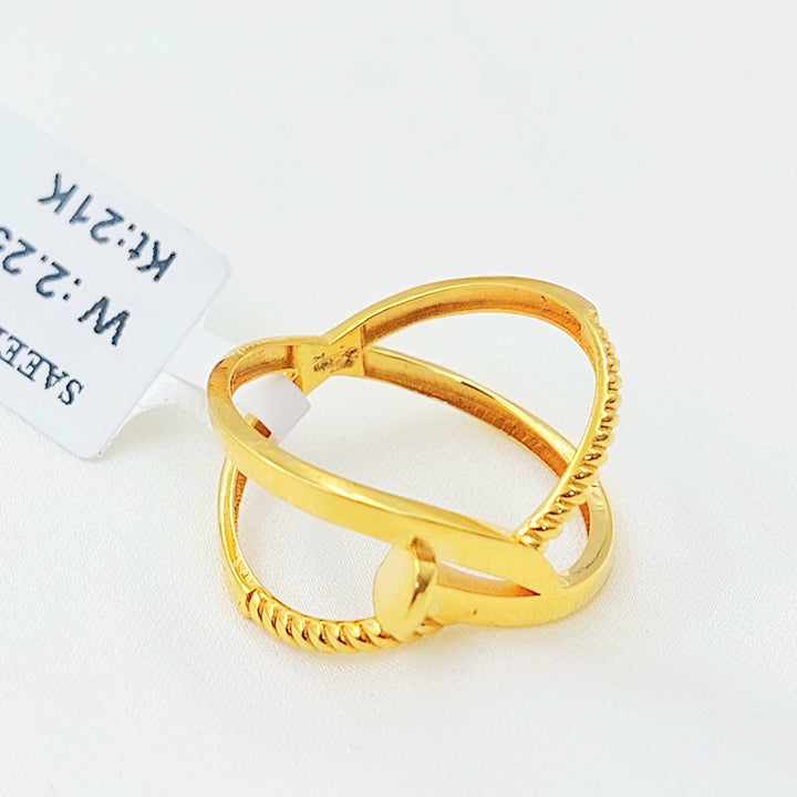 Deluxe X Style Ring Made of 21K Gold by Saeed Jewelry 