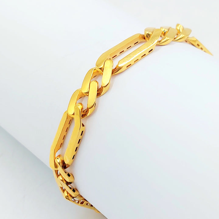 21K Gold Paperclip &amp; Cuban Link Bracelet