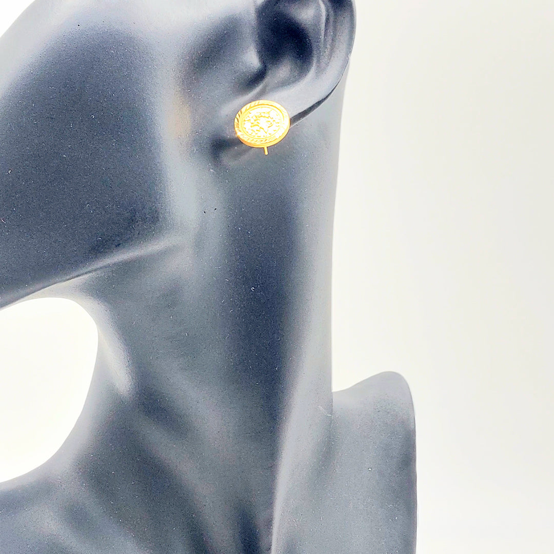 21K Gold Ottoman Coin-Inspired Stud Earrings