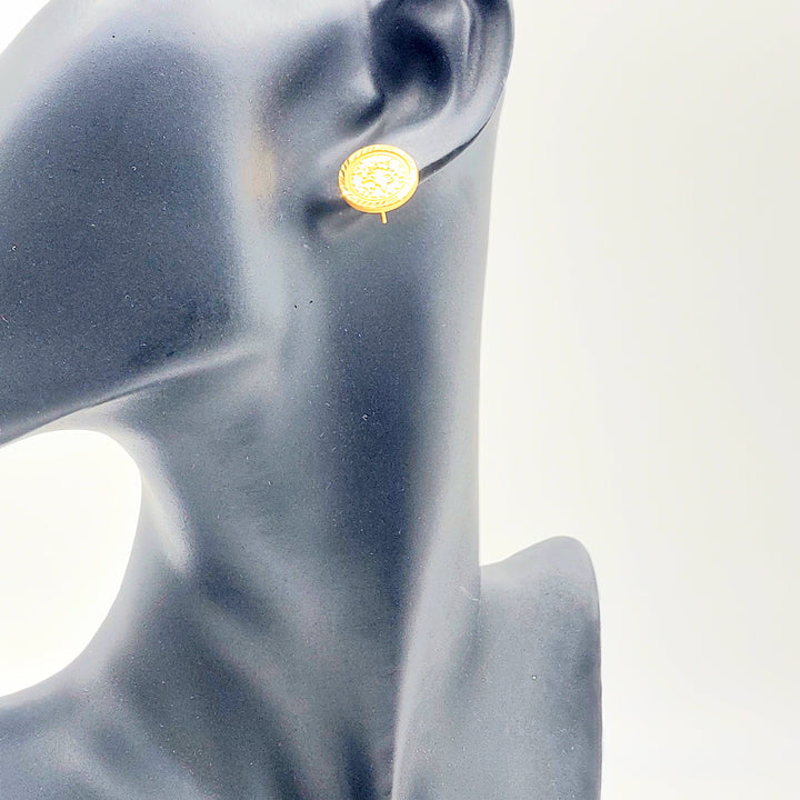 21K Gold Ottoman Coin-Inspired Stud Earrings