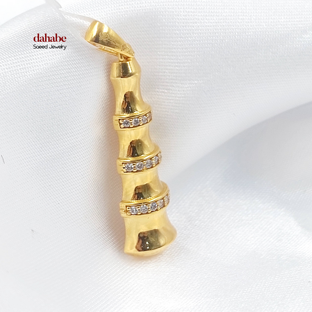 21K Gold Winged Zircon Pendant