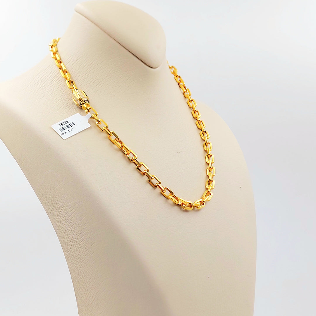 Zircon Studded Paperclip Necklace