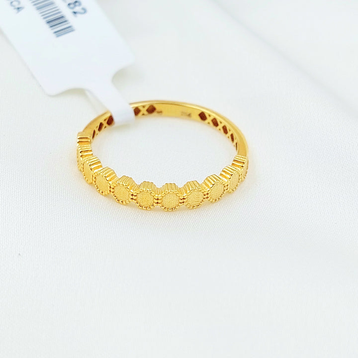 Zircon Studded Deluxe Ring Made of 21K Gold by Saeed Jewelry 