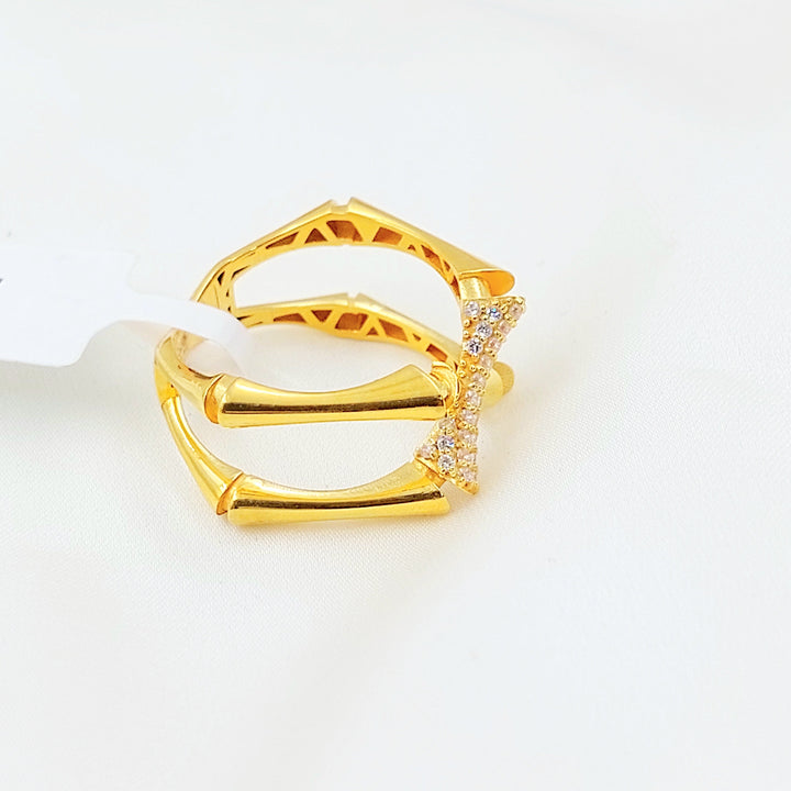 Zircon Studded Deluxe Ring Made of 21K Gold by Saeed Jewelry 