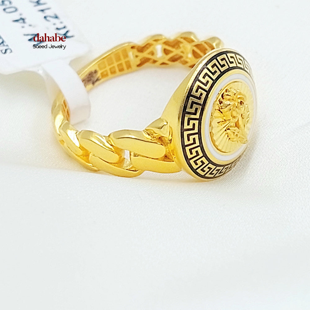 21K خاتم فيرنا مينا-مجوهرات الشيخ سعيد-Saeed Jewelry 
