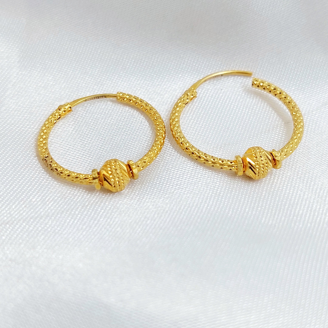 Hoop Earrings Made of 21K Gold by Saeed Jewelry 