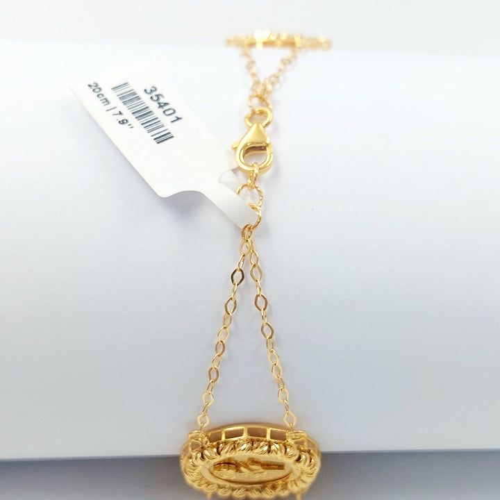 21K اسوارة اونصه وردة-مجوهرات الشيخ سعيد-Saeed Jewelry 