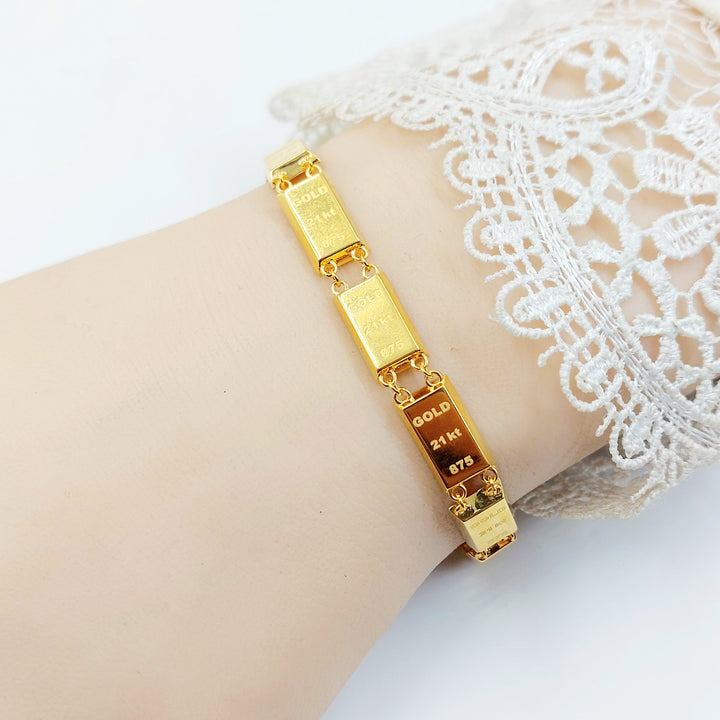 Deluxe Ounce Bracelet Made of 21K Gold by Saeed Jewelry 