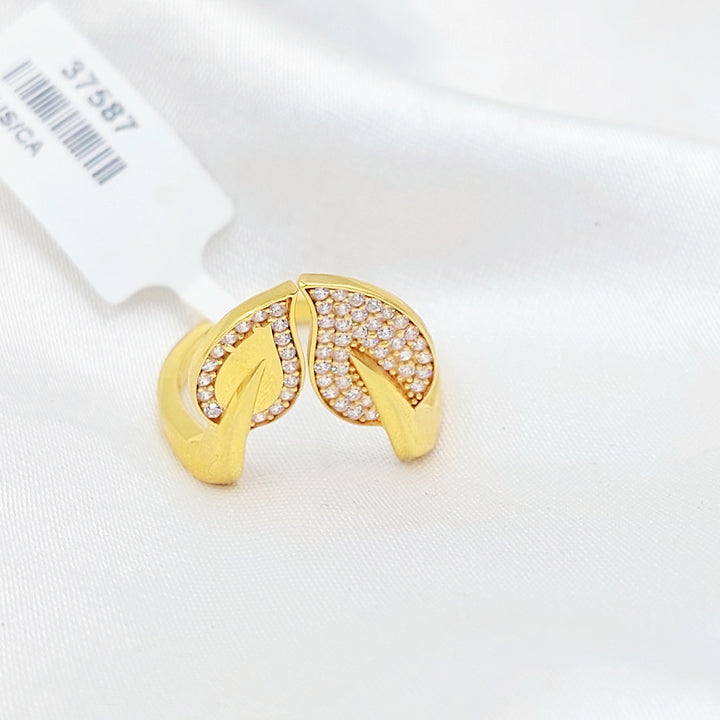 Zircon Studded Almond Ring