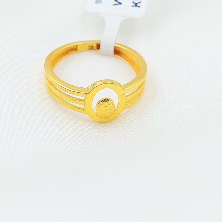 Zircon Studded Deluxe Ring Made of 21K Gold by Saeed Jewelry 