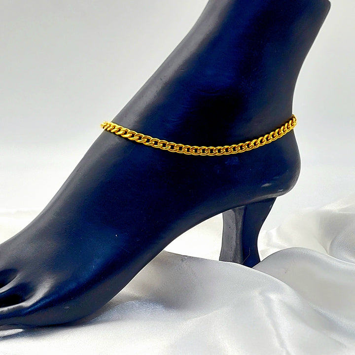 Eighths Cuban Links Anklet