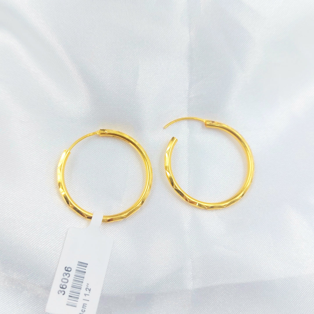 21K حلق ذبلة-مجوهرات الشيخ سعيد-Saeed Jewelry 