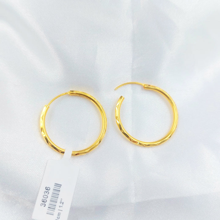 21K حلق ذبلة-مجوهرات الشيخ سعيد-Saeed Jewelry 