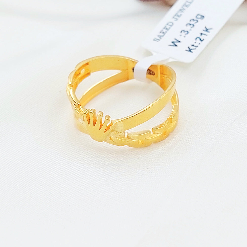 Deluxe X Style Ring Made of 21K Gold by Saeed Jewelry 