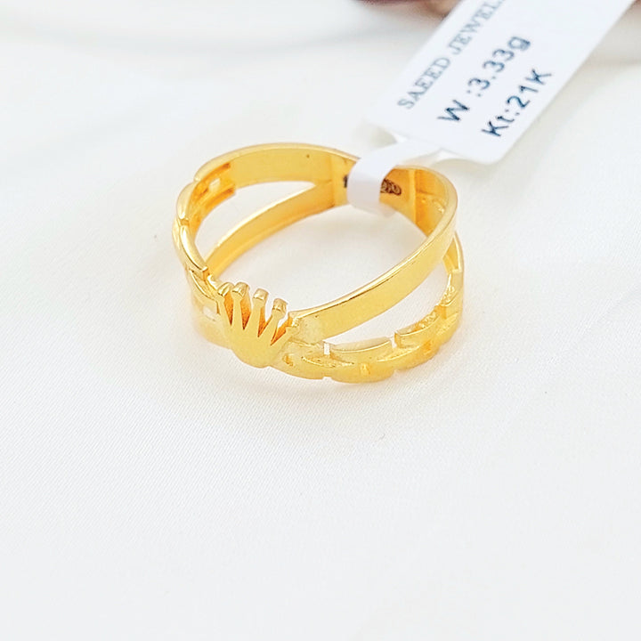 Deluxe X Style Ring Made of 21K Gold by Saeed Jewelry 