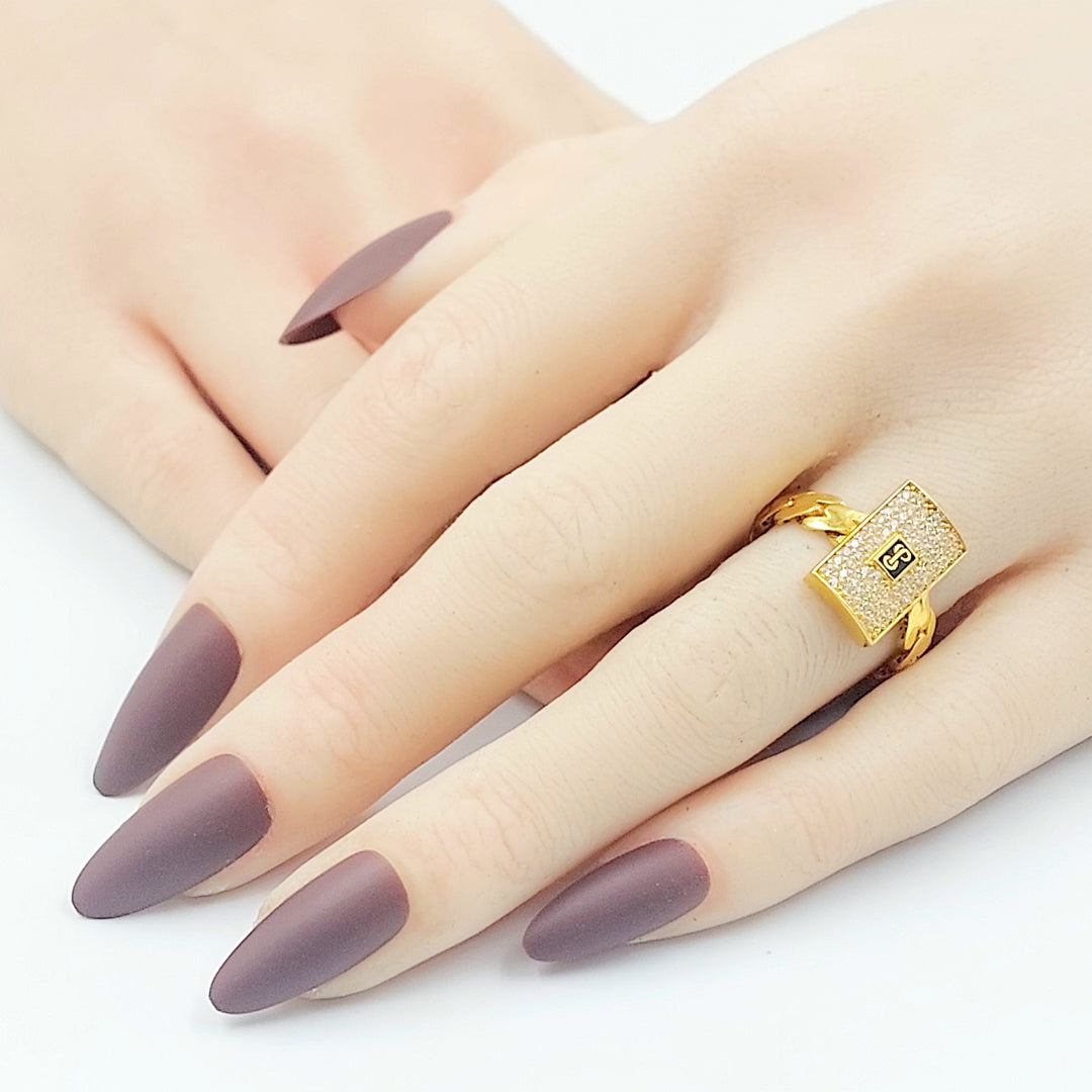 Zircon Studded Cuban Links Ring