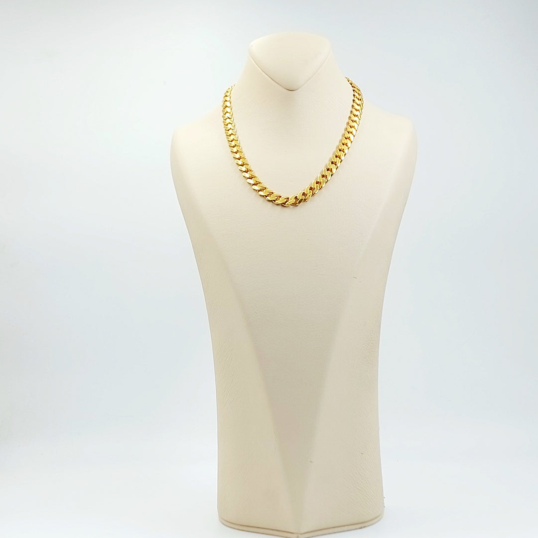 Zircon Studded Cuban Links Necklace Made of 21K Gold by Saeed Jewelry 
