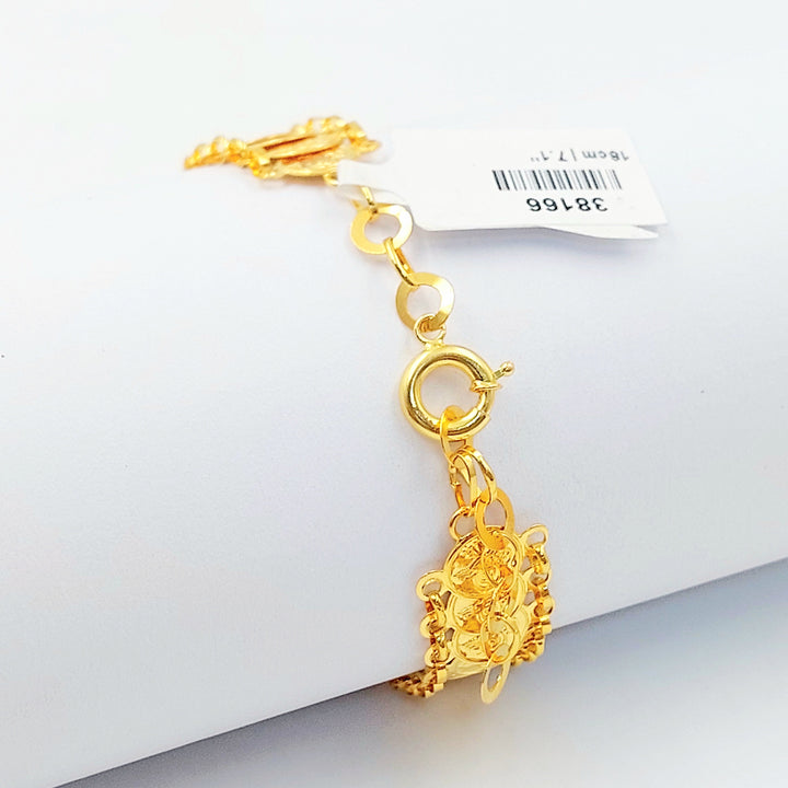 Eighths Rashadi Bracelet Made of 21K Gold by Saeed Jewelry 
