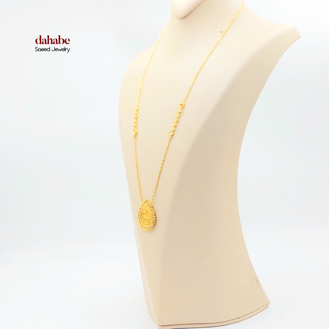 21K Gold Ottoman Teardrop Necklace